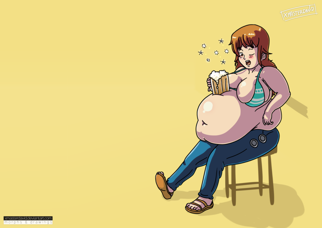 Nami and her beer belly.