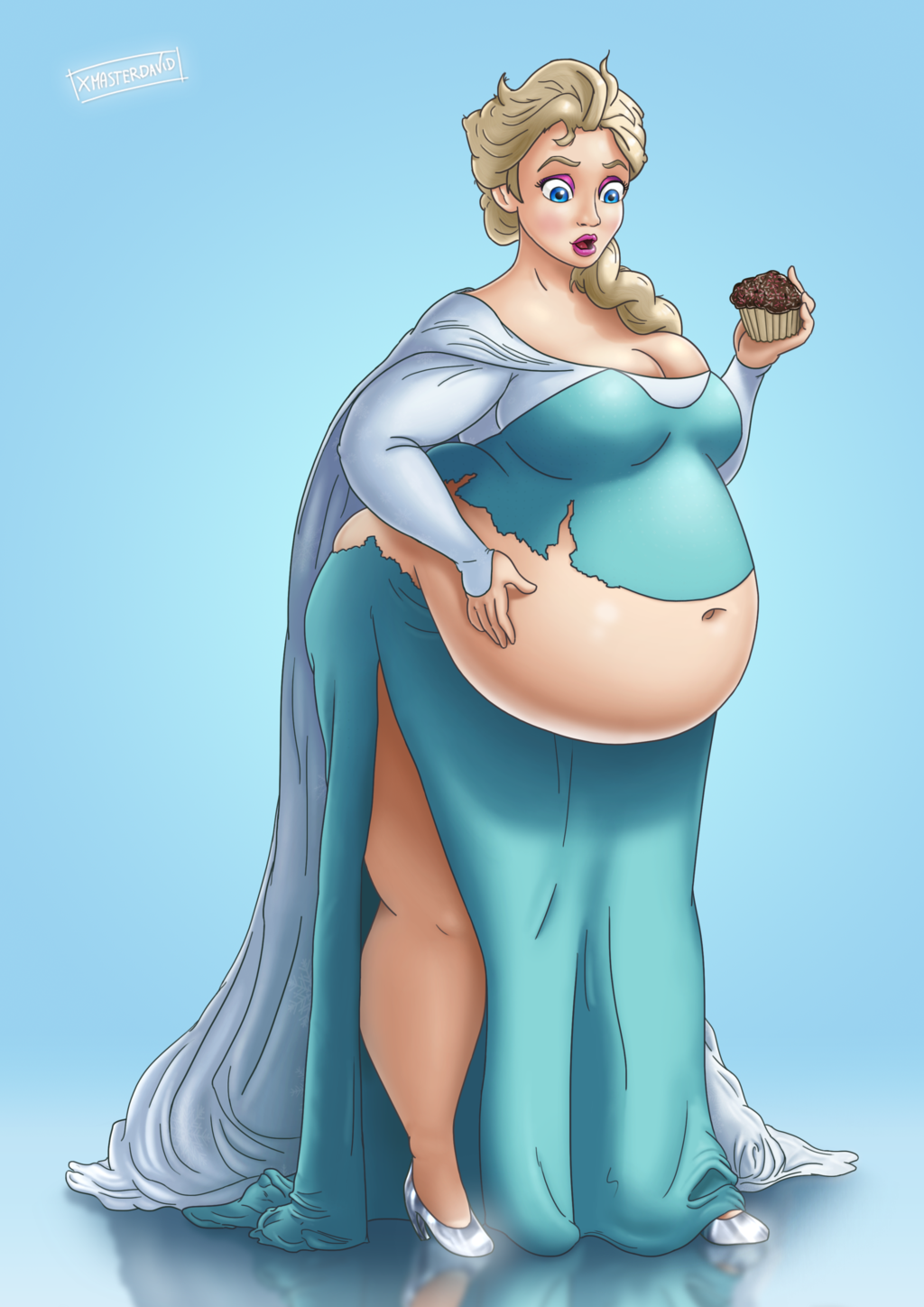 Беременные толстухи. Belly inflation принцессы.